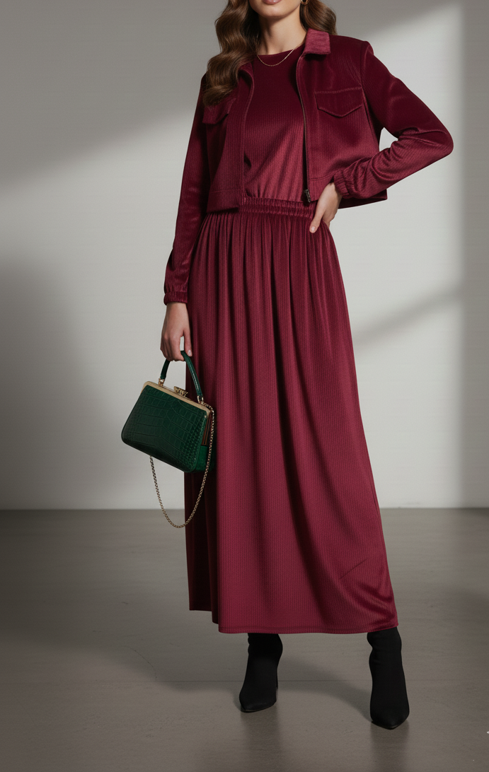 Soft & Comfortable Velvet 2 Piece Maxi💫❄️