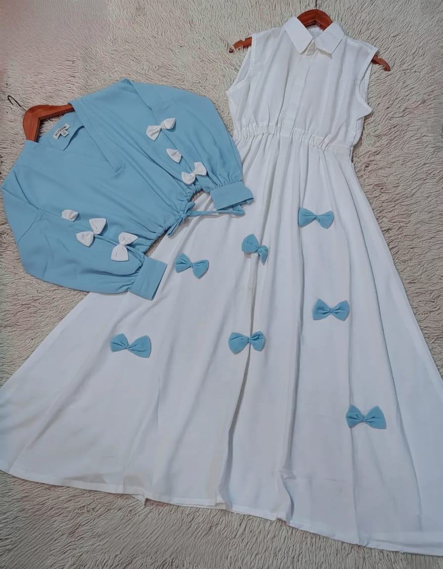 Grace Bow Maxi 🤍 in 4 Attractive colours✨🎀 -2054