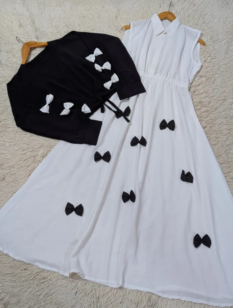 Grace Bow Maxi 🤍 in 4 Attractive colours✨🎀 -2054