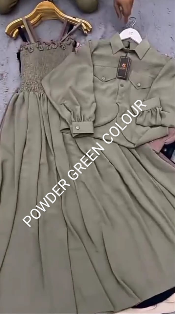 2 Piece Maxi Full Statchable & With Attractive Colors👗 -2003