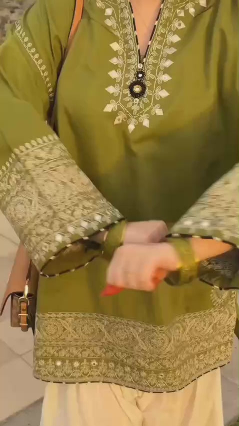 ✨ Mehreen Olive Farshi Set 💫D 2070